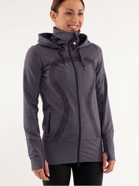 Lululemon In Stride heathered Jacket, purple, size 12